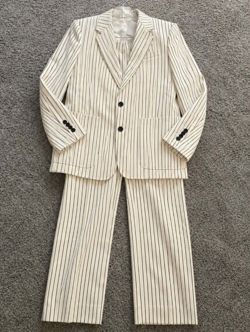Celine 2pc Cream Pantsuit W/ Black Stripes Size 38 Women's NWT